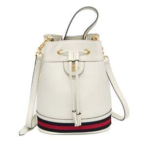 GUCCI Authentic White Leather Shoulder Bag